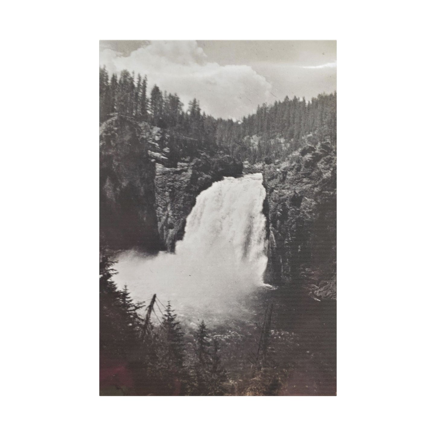 Upper Falls Yellowstone Satin Canvas, Stretched