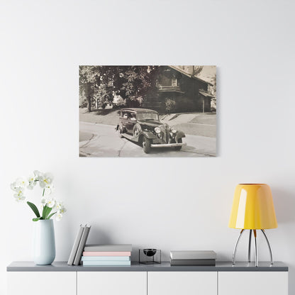 Classic Car Satin Canvas Stretched