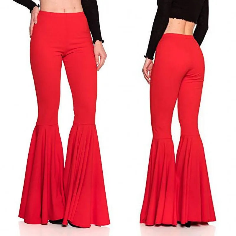 Solid Wide Leg Pant Leggings High Waist Cargo Pants Women