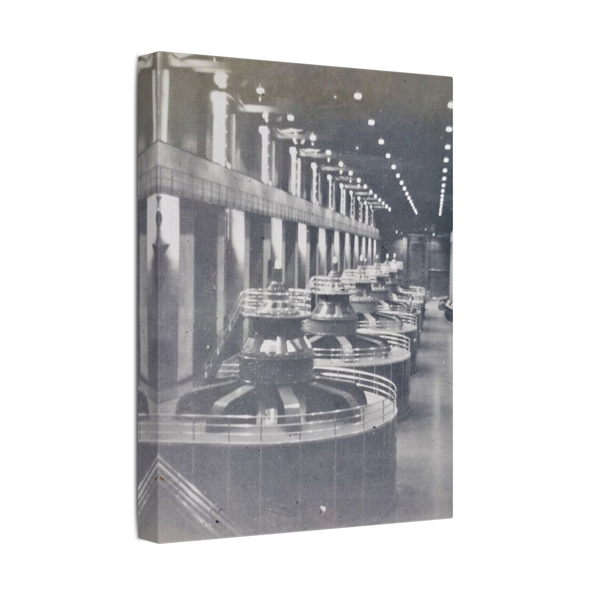 Boulder Dam Powerhouse Satin Canvas Stretched