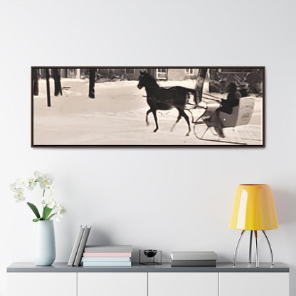 Carriage Ride Gallery Canvas Wraps Horizontal Frame 60″ x 20″ Walnut Premium Gallery Wraps (1.25″)
