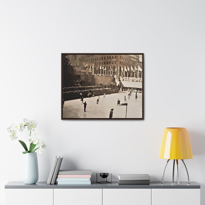 Rockefeller Plaza Easter 1945 Gallery Canvas Wraps Horizontal Frame 30″ x 24″ Walnut 1.25"