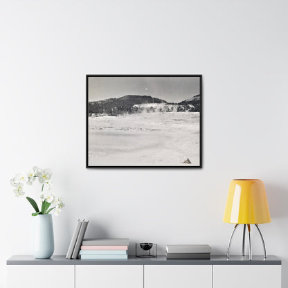 Mammoth Hot Springs Yellowstone Gallery Canvas Wraps Horizontal Frame 30″ x 24″ Black Premium Gallery Wraps (1.25″)