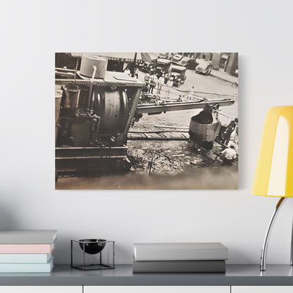Concrete Worker Satin Canvas Stretched