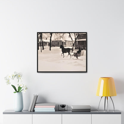 Carriage Ride Gallery Canvas Wraps Horizontal Frame 30″ x 24″ Black Premium Gallery Wraps (1.25″)