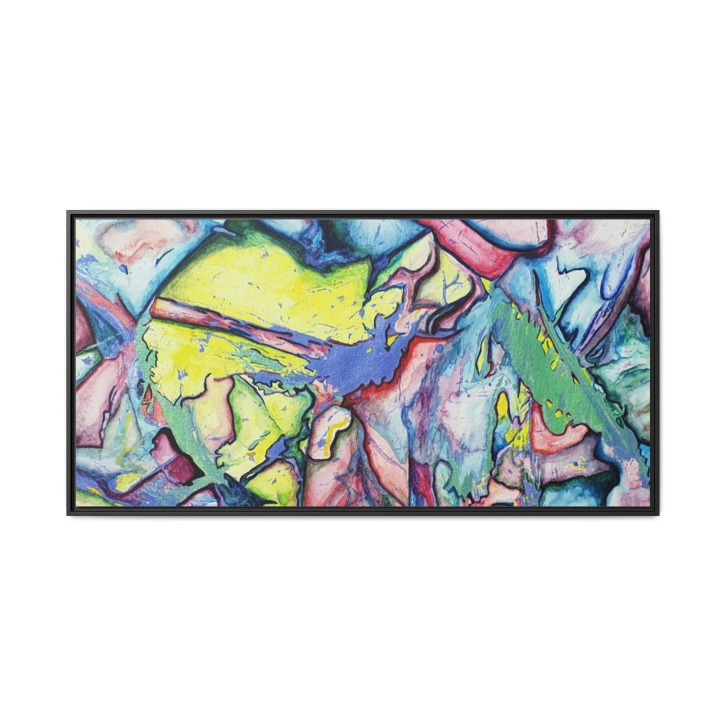 Alien Abstract Colorful Framed Canvas Art - Kia Day Design