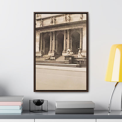 New York Public Library Gallery Canvas Wraps Vertical Frame 16″ x 24″ 1.25" Walnut