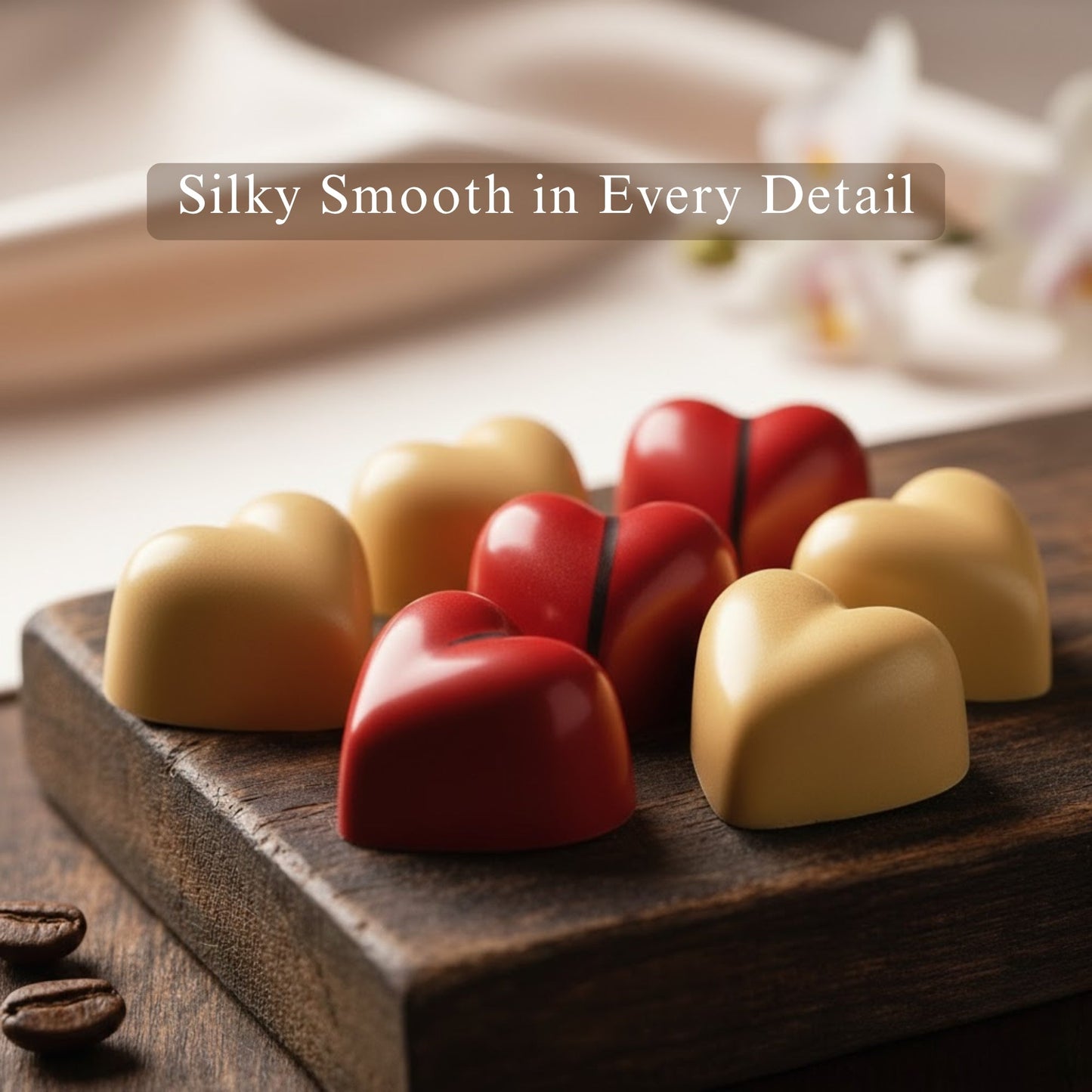 Andy Anand White Chocolate Heart Gift Box, 24 pc, 60% Cocoa – Gluten-Free, Silky Smooth, Valentine's Day, Anniversary & Special Gift - - Food & Beverages > Desserts & Sweets > Chocolate