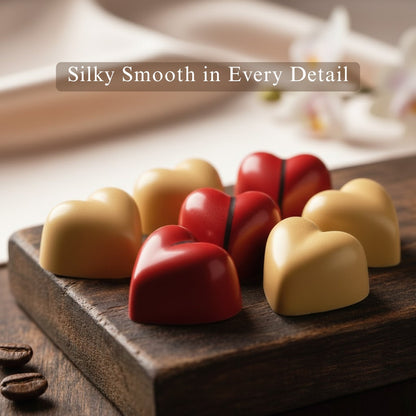 Andy Anand White Chocolate Heart Gift Box, 24 pc, 60% Cocoa – Gluten-Free, Silky Smooth, Valentine's Day, Anniversary & Special Gift - - Food & Beverages > Desserts & Sweets > Chocolate