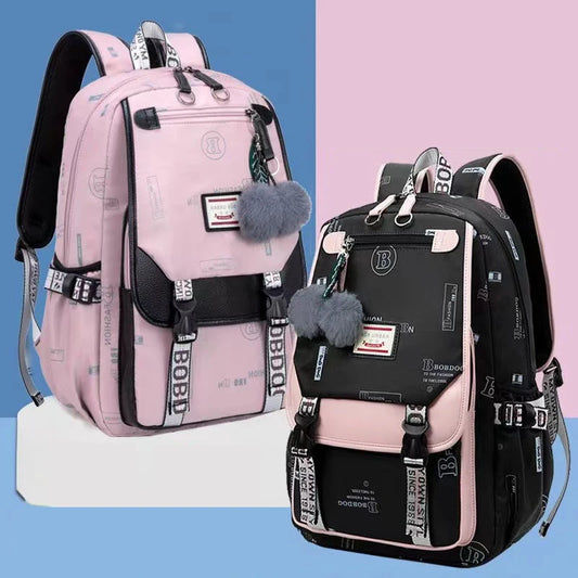 Large School Bags USB Port Canvas Backpack