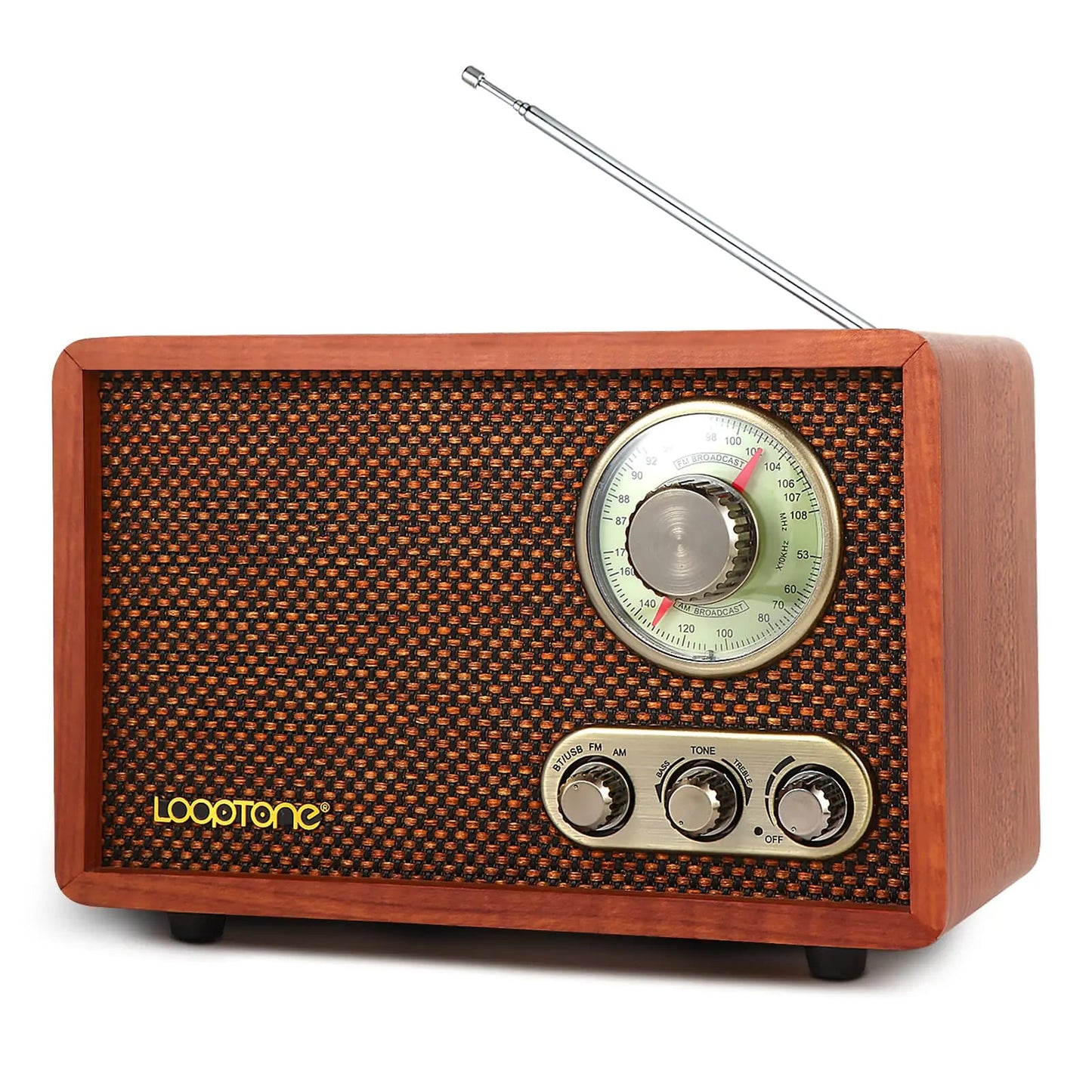 USB SD Multifunction AM FM Radio with Bluetooth Speaker with Rotary Knob - Kia Day Design