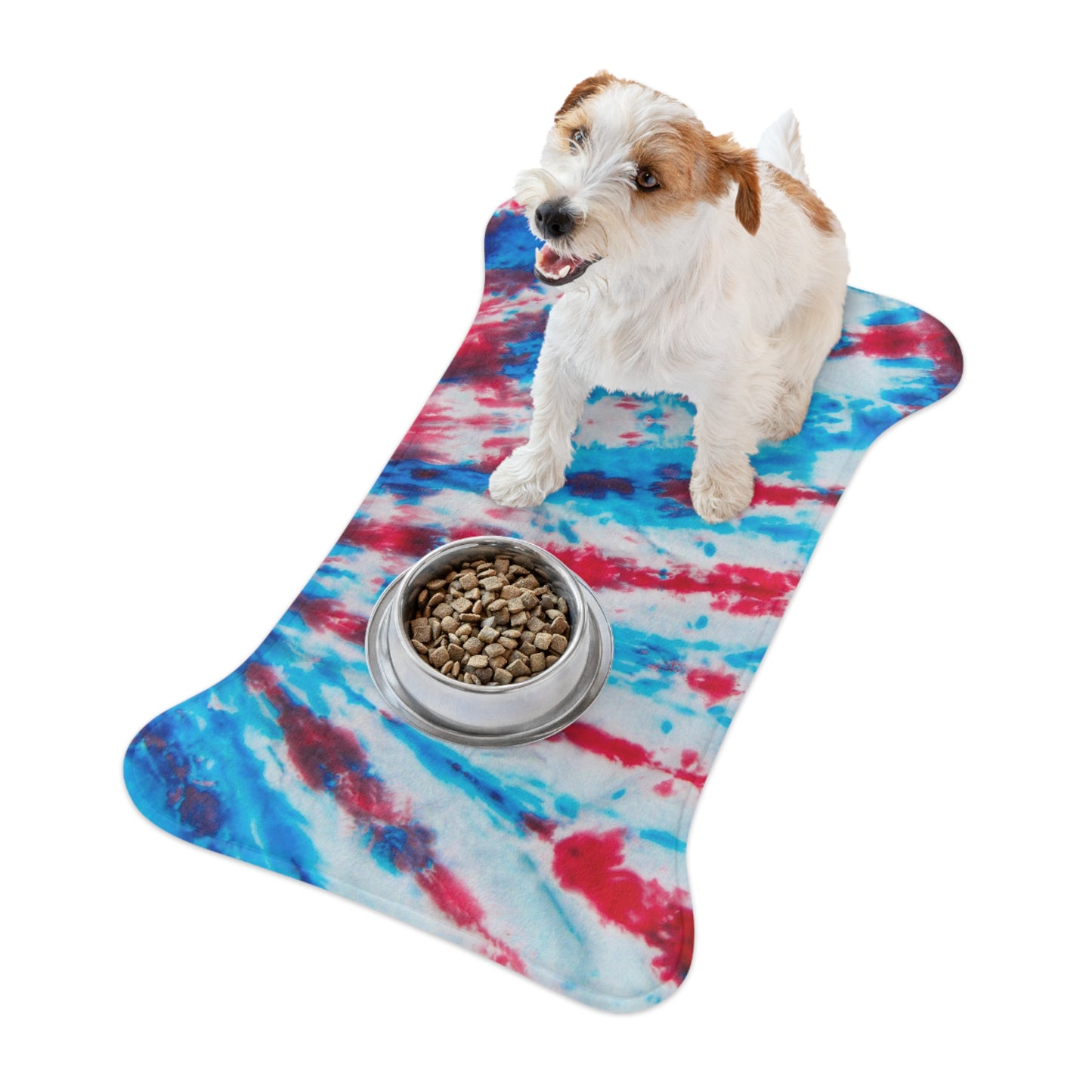 Red White Blue Tie Dye Pet Feeding Mats