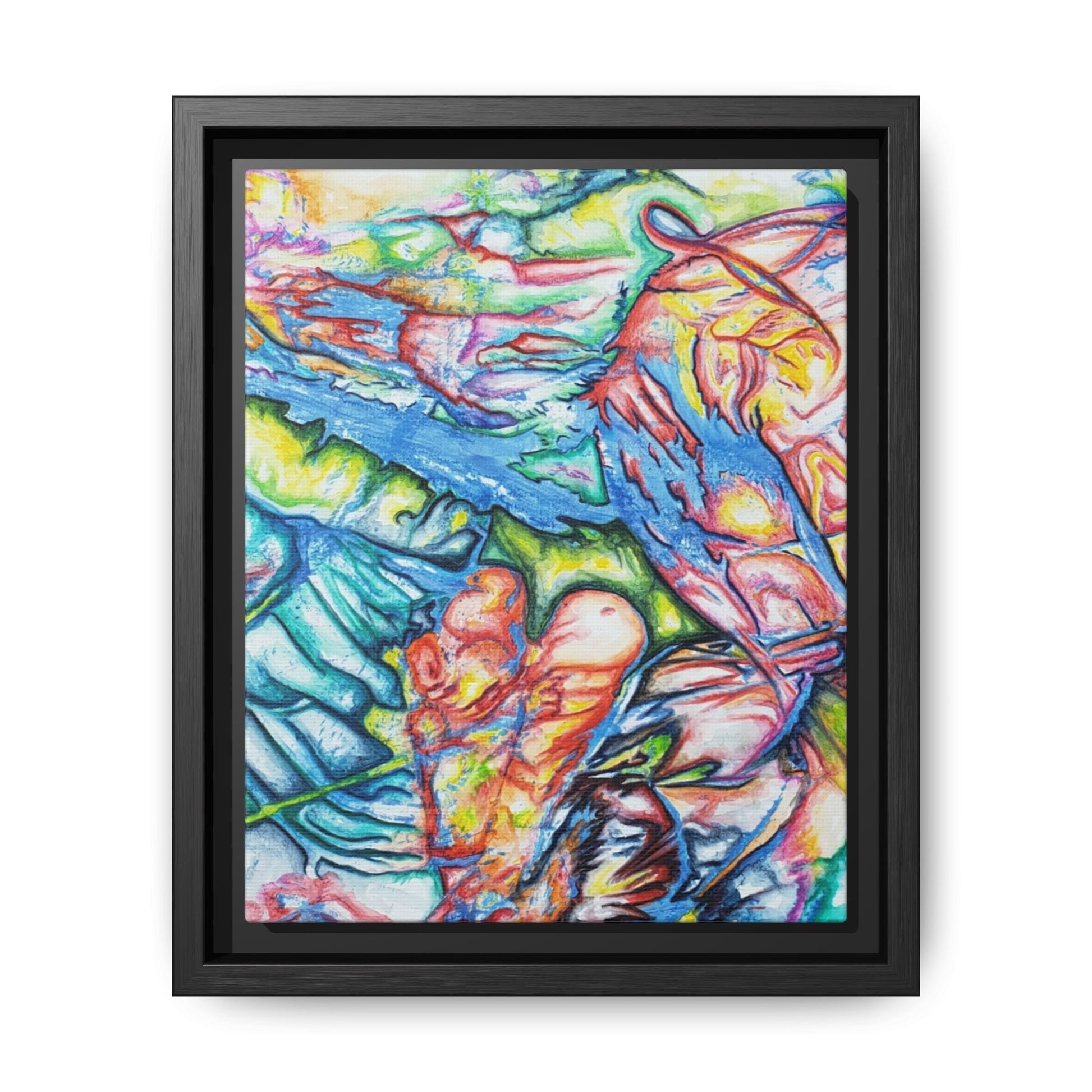 Multi-Color Abstract Framed Canvas Art Print - Kia Day Design