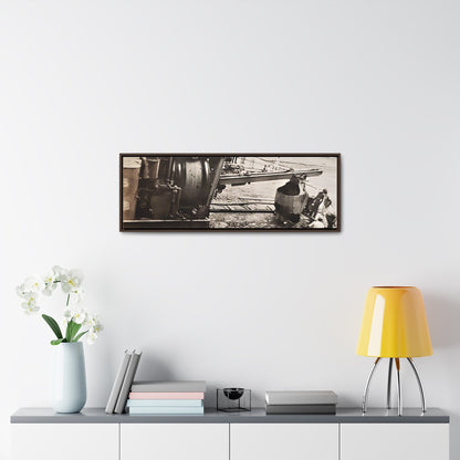 Concrete Worker Gallery Canvas Wraps Horizontal Frame 36″ x 12″ Walnut Premium Gallery Wraps (1.25″)