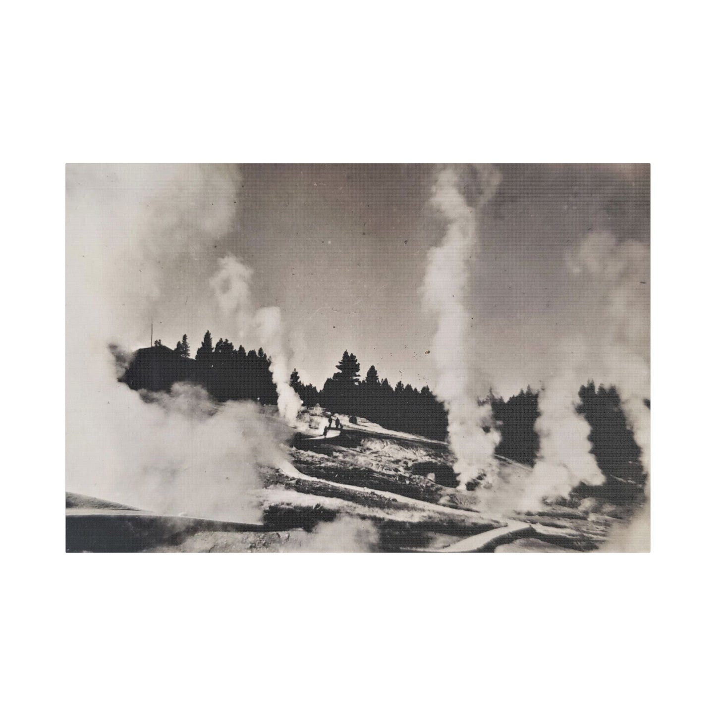 Norris Geyser Yellowstone Satin Canvas, Stretched