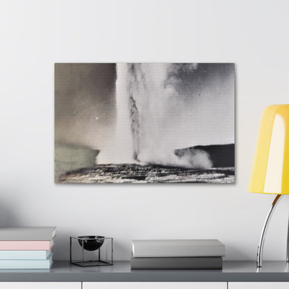 Old Faithful Geyser Yellowstone Canvas Gallery Wraps 24″ x 16″ 1.25"