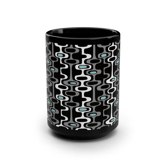 Modern Retro Black Mug - 15oz - Kia Day Design