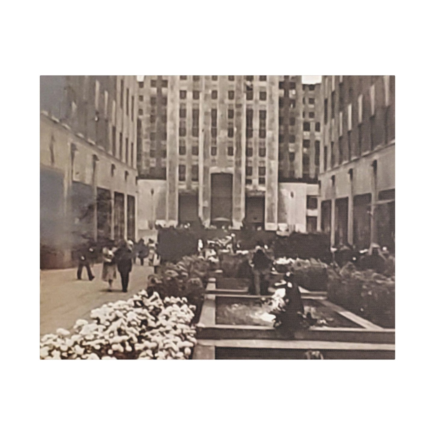 Rockefeller Plaza Satin Canvas, Stretched