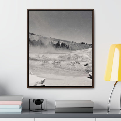 Mammoth Hot Springs Gallery Canvas Wraps Vertical Frame 20″ x 24″ Premium Gallery Wraps (1.25″) Walnut