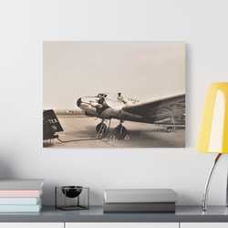 Refueling Mid-Contintent Chief Line Omaha Airport 1939 Satin Canvas Stretched 24″ x 18″ (Horizontal) 1.5"