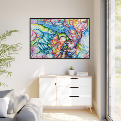 Multi-Color Abstract Framed Canvas Art Print - Kia Day Design