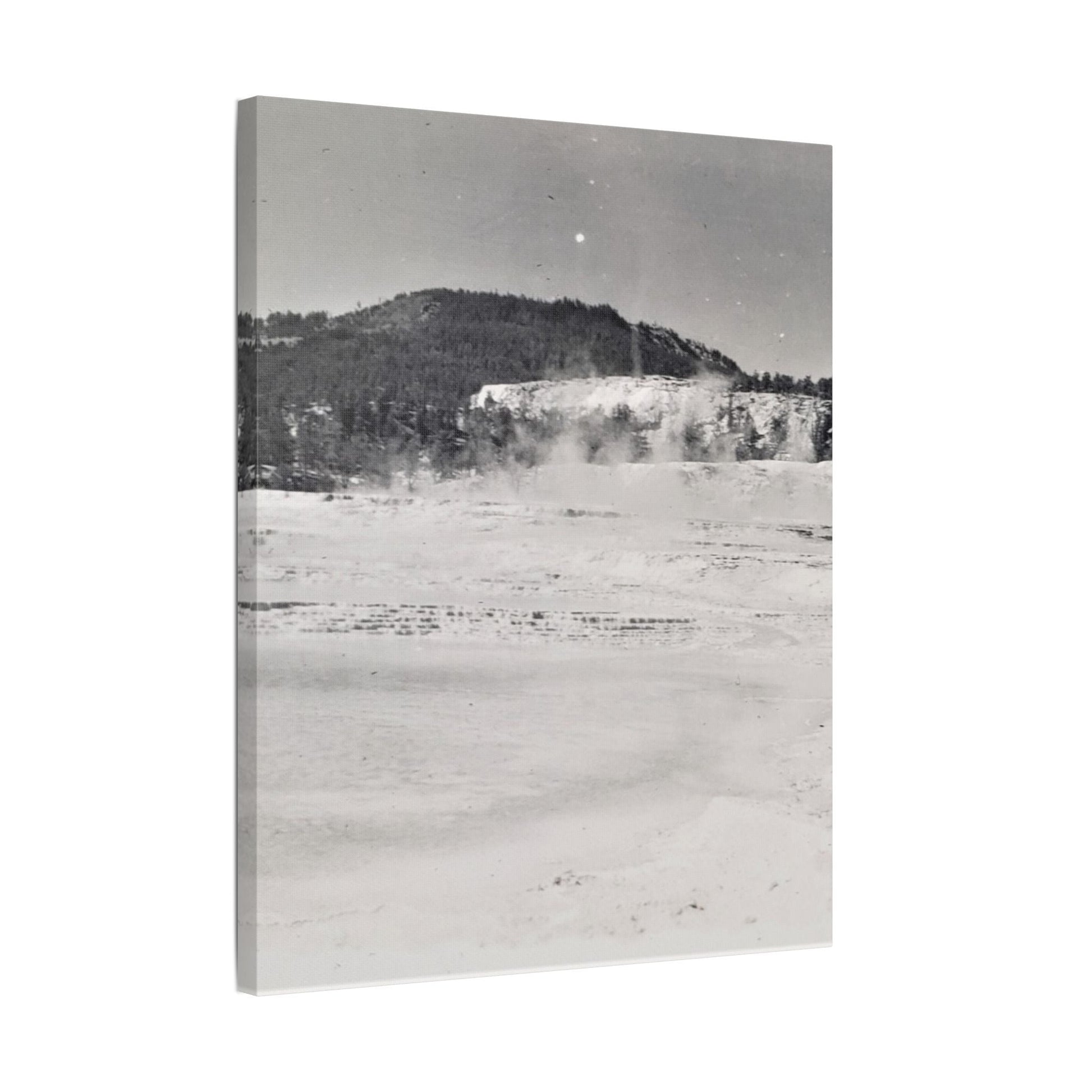 Mammoth Hot Springs Yellowstone Satin Canvas Stretched