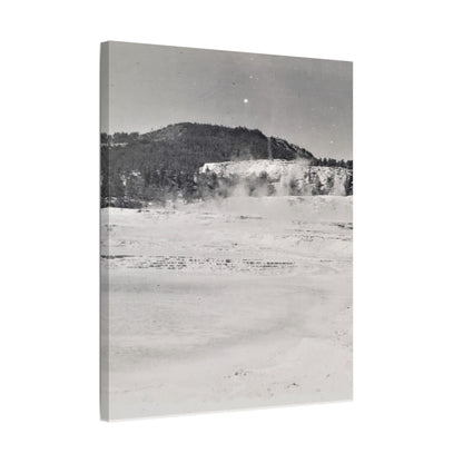 Mammoth Hot Springs Yellowstone Satin Canvas Stretched