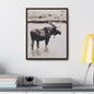 Yellowstone Bull Moose Gallery Canvas Wraps Vertical Frame 16″ x 20″ Premium Gallery Wraps (1.25″) Walnut