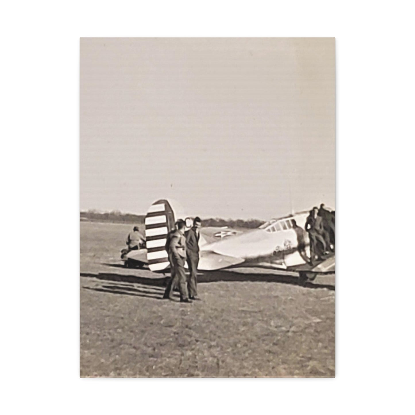 Army Pursuit Plane Ames Airport 1939 Stretched Canvas