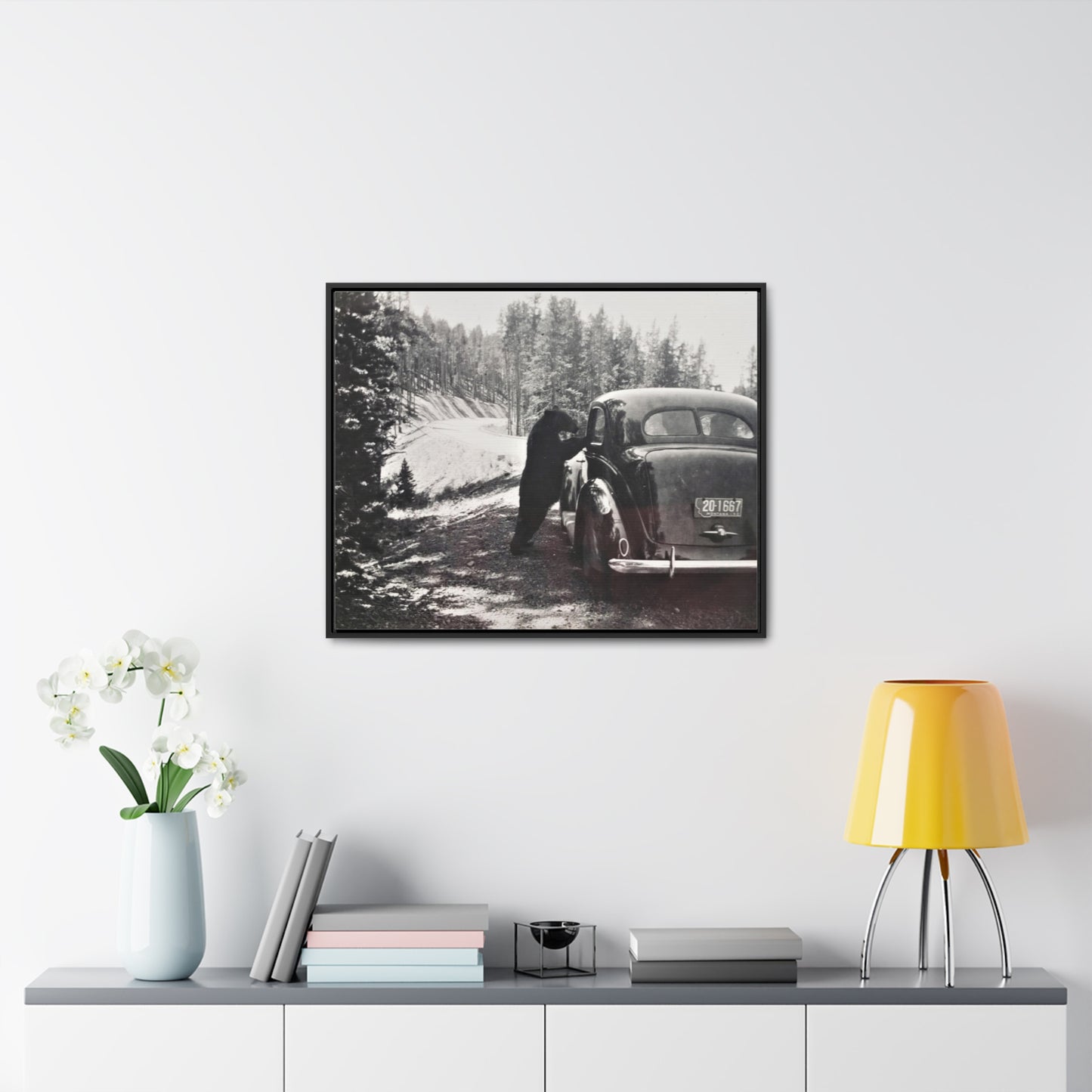 Yellowstone Bear Car Gallery Canvas Wraps, Horizontal Frame