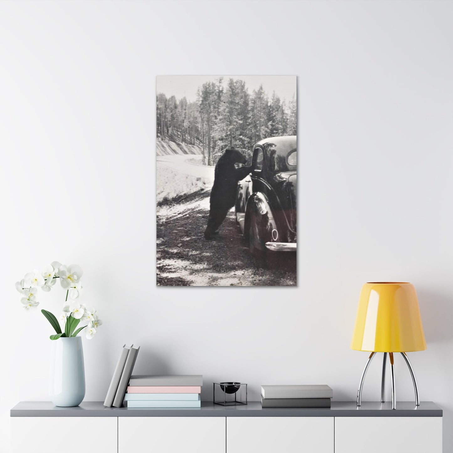 Yellowstone Bear Car Canvas Gallery Wraps 24″ x 36″ 1.25"