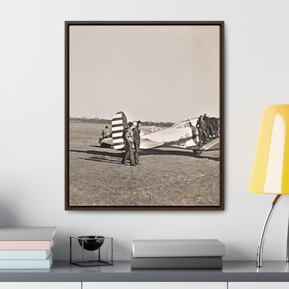 Army Pursuit Plane Ames Airport 1939 Gallery Canvas Wraps Vertical Frame 20″ x 24″ Premium Gallery Wraps (1.25″) Walnut
