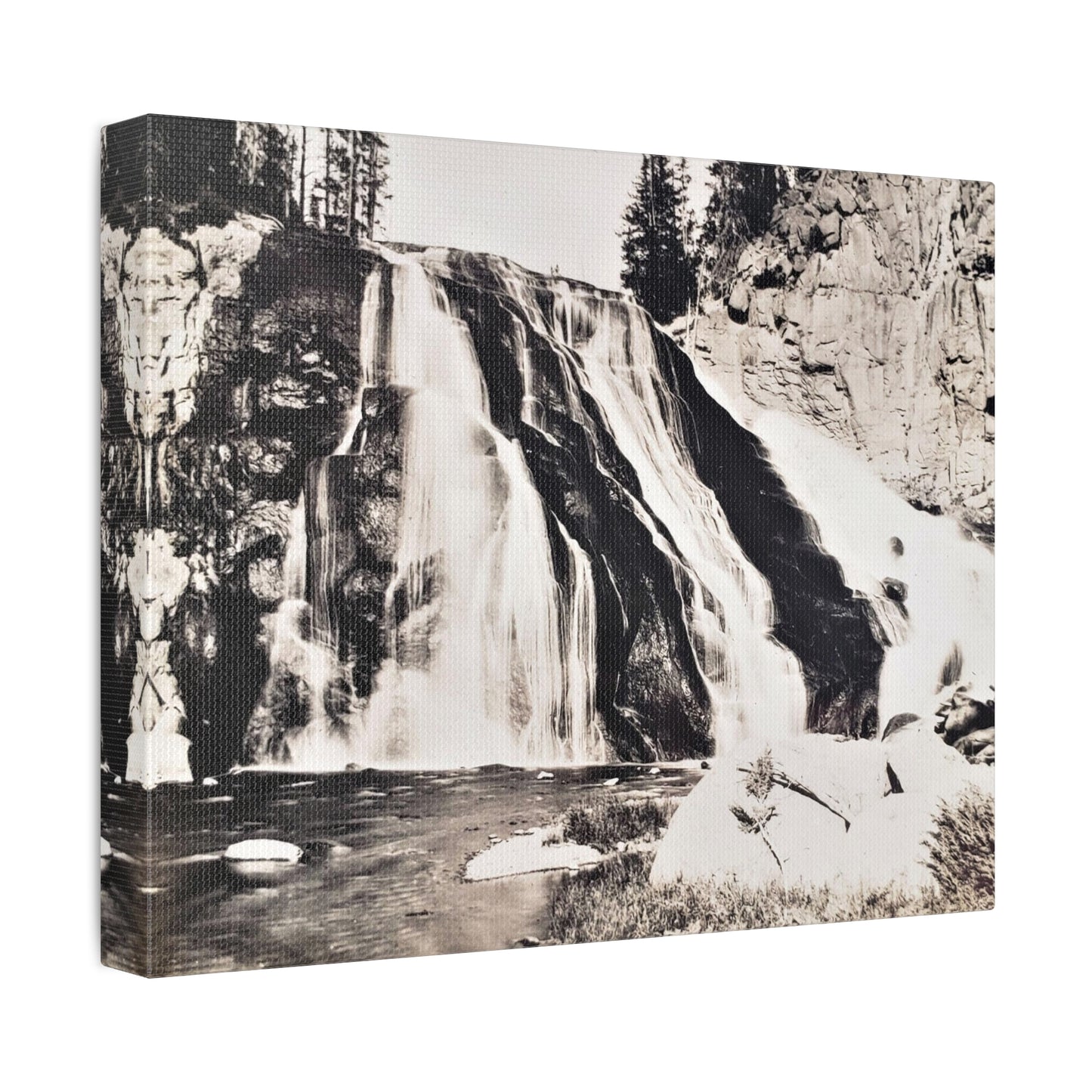 Gibbon Falls Yellowstone Stretched Canvas