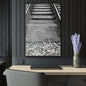 Railroad Track Black & White Acrylic Print — Vintage Track Photography Wall Art French Cleat Hanging - 24" x 36" (Vertical) 0.25'' - Home Decor