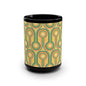 Retro Patterned 15oz Black Mug - Kia Day Design