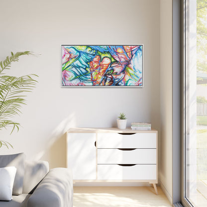 Multi-Color Abstract Framed Canvas Art Print - Kia Day Design