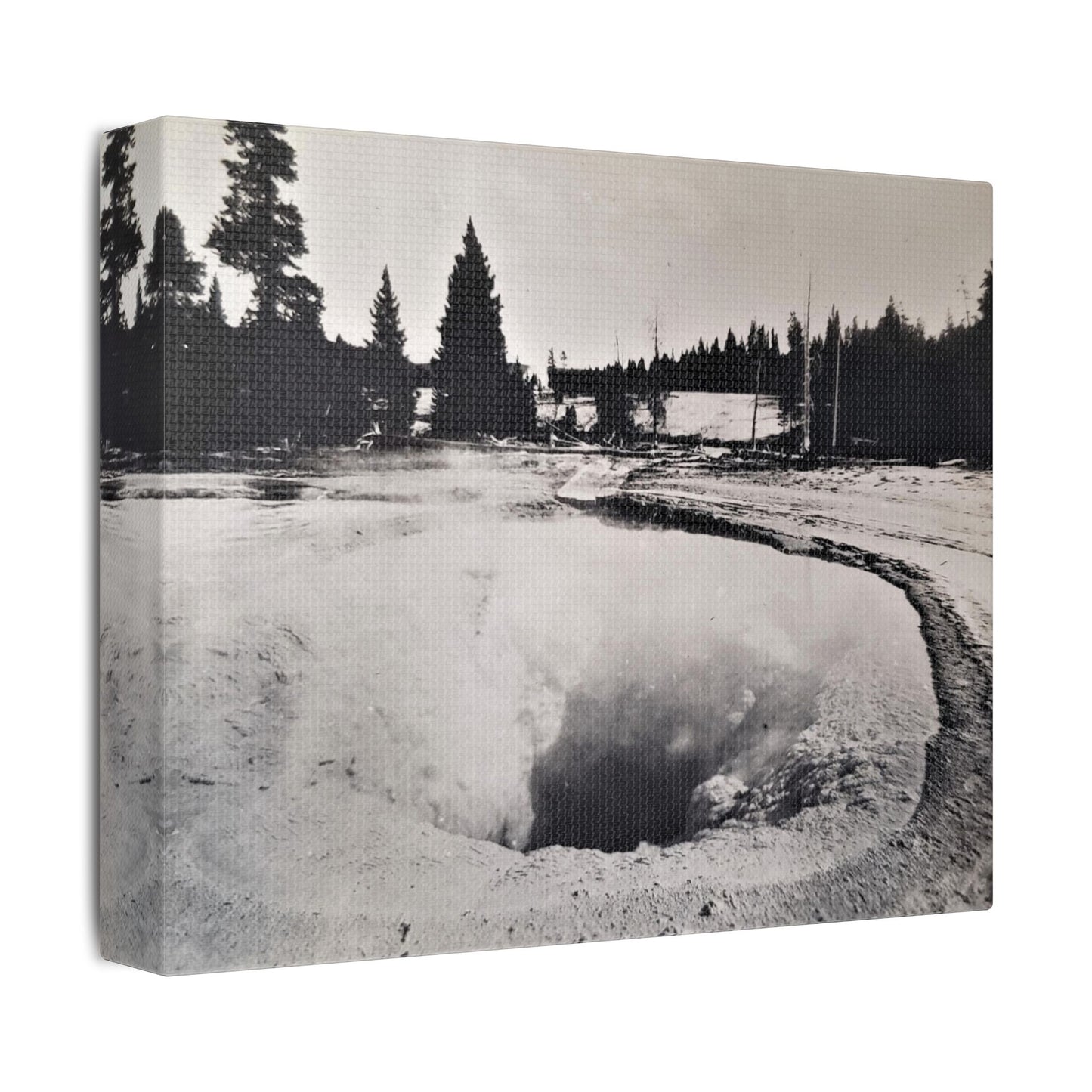 Morning Glory Pool Yellowstone Satin Canvas, Stretched