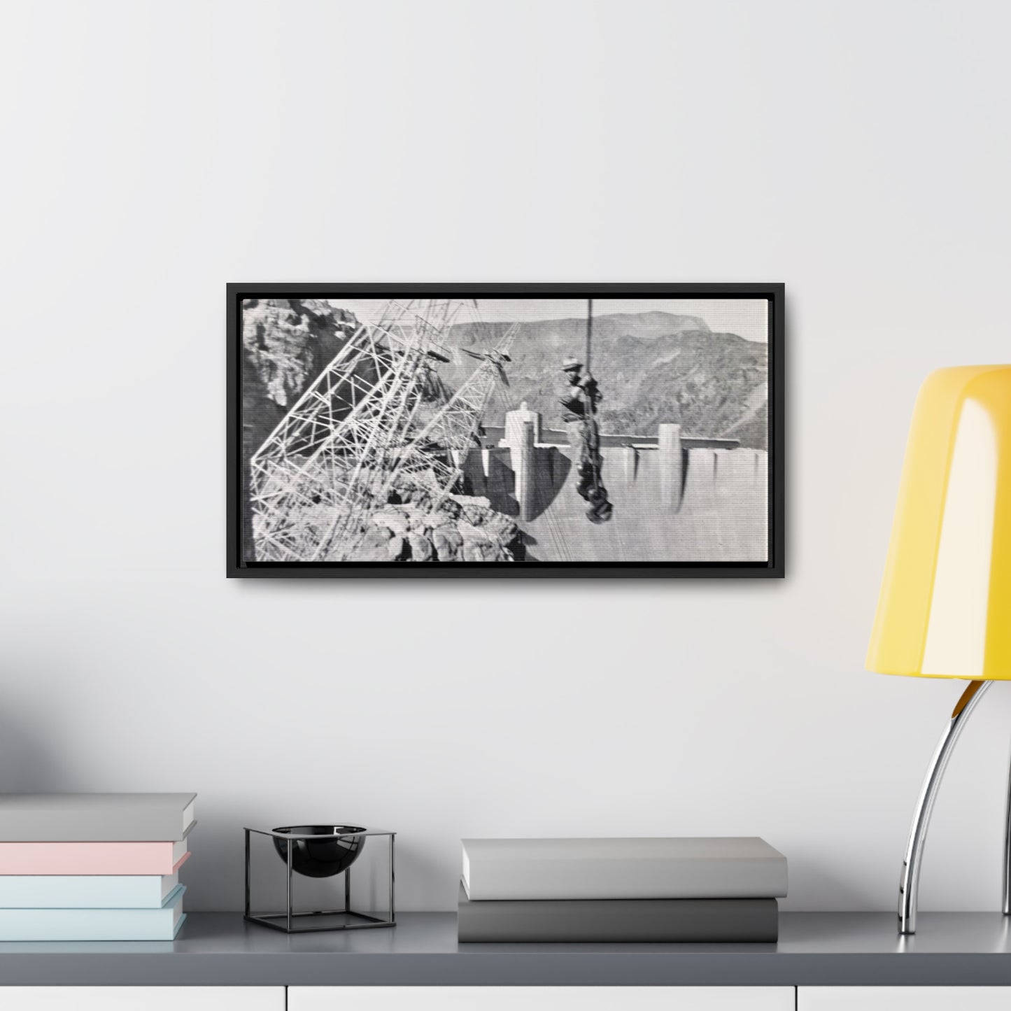 Suspended Boulder Dam Worker Gallery Canvas Wraps, Horizontal Frame