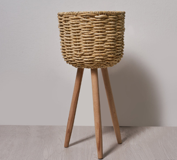 Floor - standing flowerpot straw furniture- FLIPSTYLEZLLC- {{Product type}}