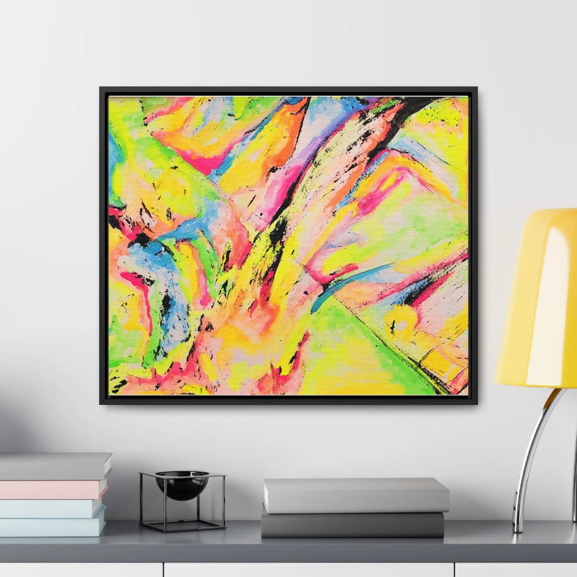 Neon Fire Gallery Canvas Wraps, Horizontal Frame