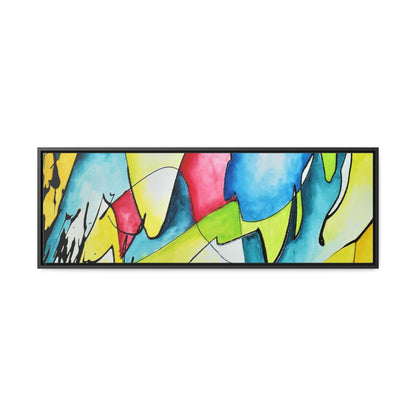 Blue Flame Gallery Canvas Wraps, Horizontal Frame 36″ x 12″ Black 1.25"