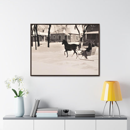 Carriage Ride Gallery Canvas Wraps Horizontal Frame 40″ x 30″ Walnut Premium Gallery Wraps (1.25″)