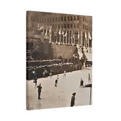Rockefeller Plaza Easter 1945 Satin Canvas Stretched