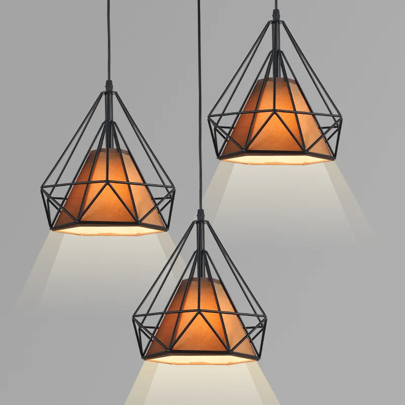 Iron Geometric Shaped Individual Industrial Pendant Light