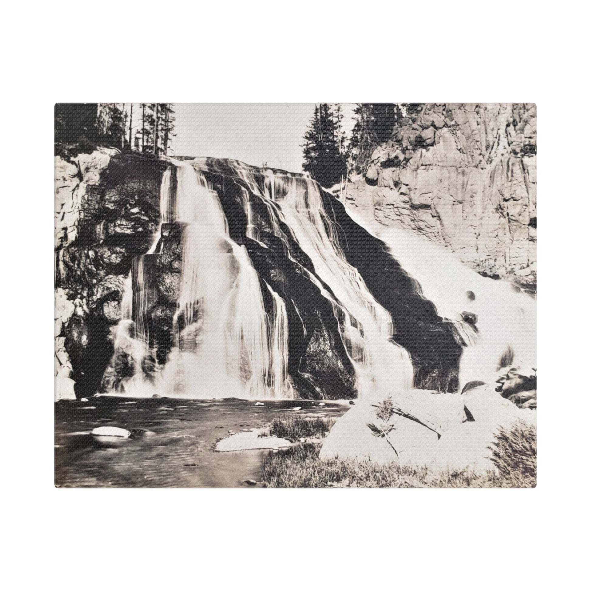 Gibbon Falls Yellowstone Satin Canvas Stretched