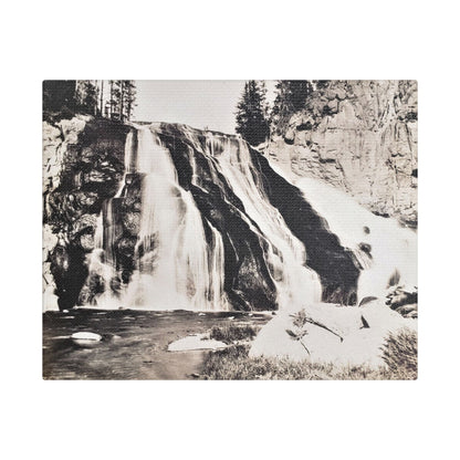 Gibbon Falls Yellowstone Satin Canvas Stretched