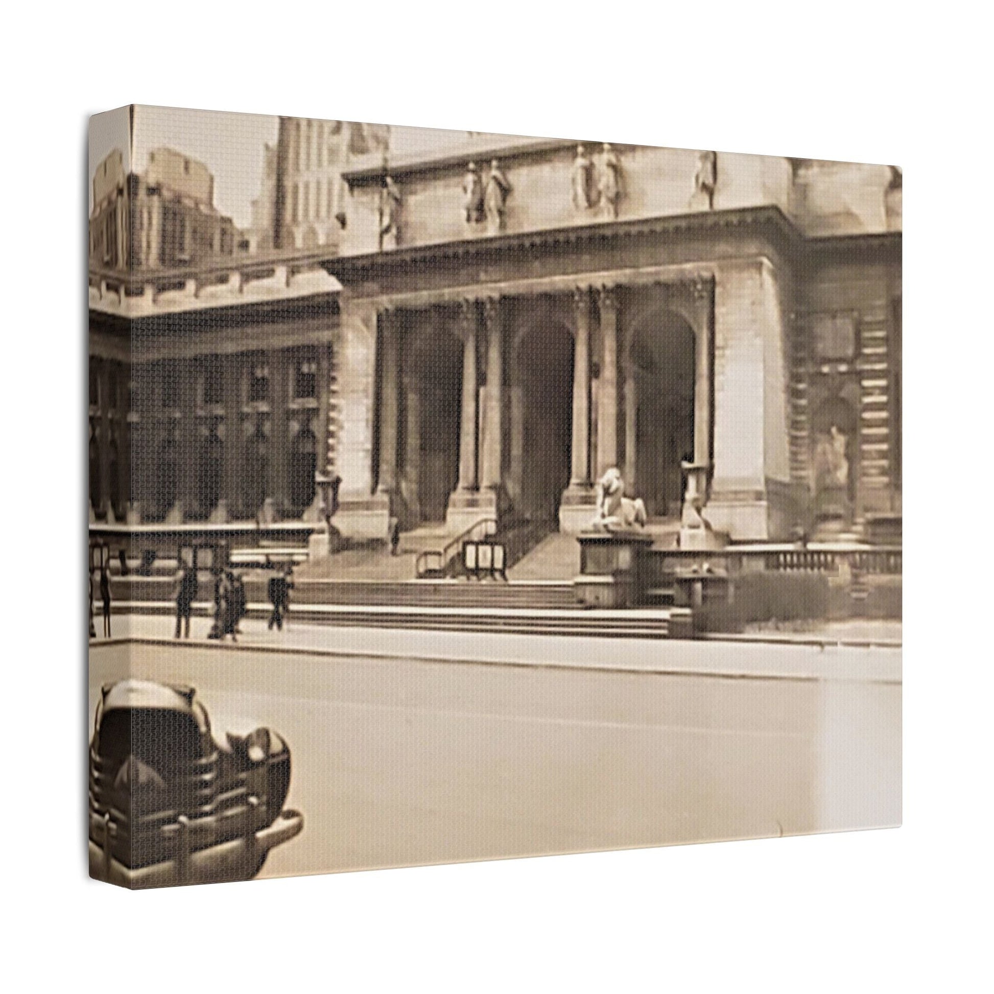 New York Public Library Satin Canvas Stretched