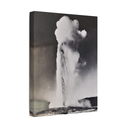 Old Faithful Geyser Yellowstone Satin Canvas Stretched