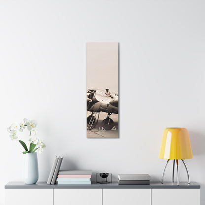 Refueling Mid-Contintent Chief Line Omaha Airport 1939 Canvas Gallery Wraps 12″ x 36″ 1.25"