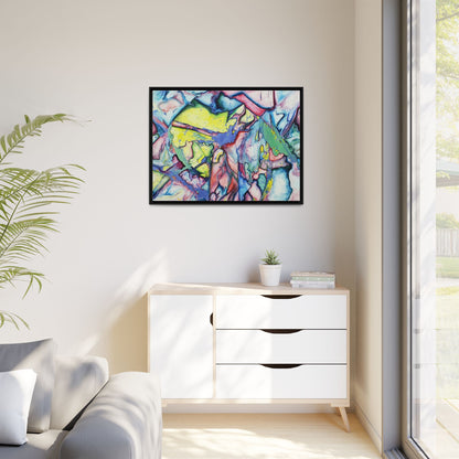 Alien Abstract Colorful Framed Canvas Art - Kia Day Design